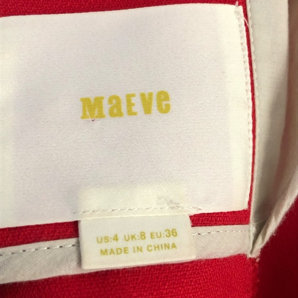 Maeve Red Bow Back Shift Dress Women’s Open Back Bow Detail Mini Short Sleeve - Picture 6 of 12